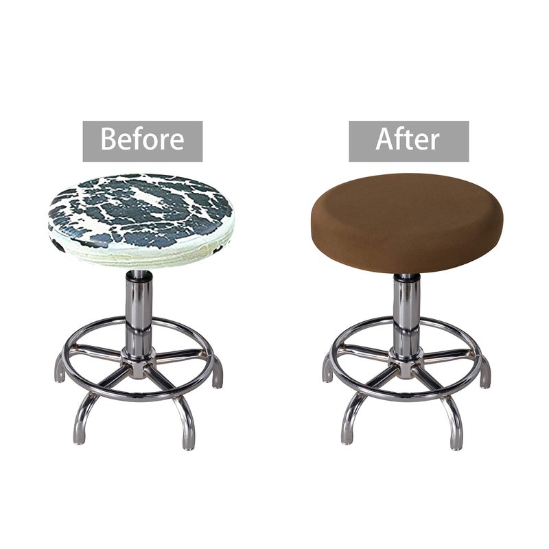 LUSHVIDA Round Bar Stool Covers - Super Soft and Washable Elastic Stool Cushion Slipcover for Dia.12-14" Chair, Set of 2 - Image 5